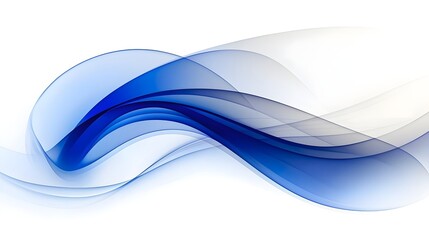 Naklejka premium Smooth Blue Abstract Wave Design with Fluid Curves and Soft Gradient Background