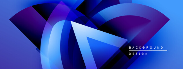 Obraz premium Abstract blue design features overlapping curved shapes. Gradient colors create dynamic visual effect. Text reads background design.