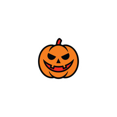 Pumpkin Face Element Vector Art Silhouette Design