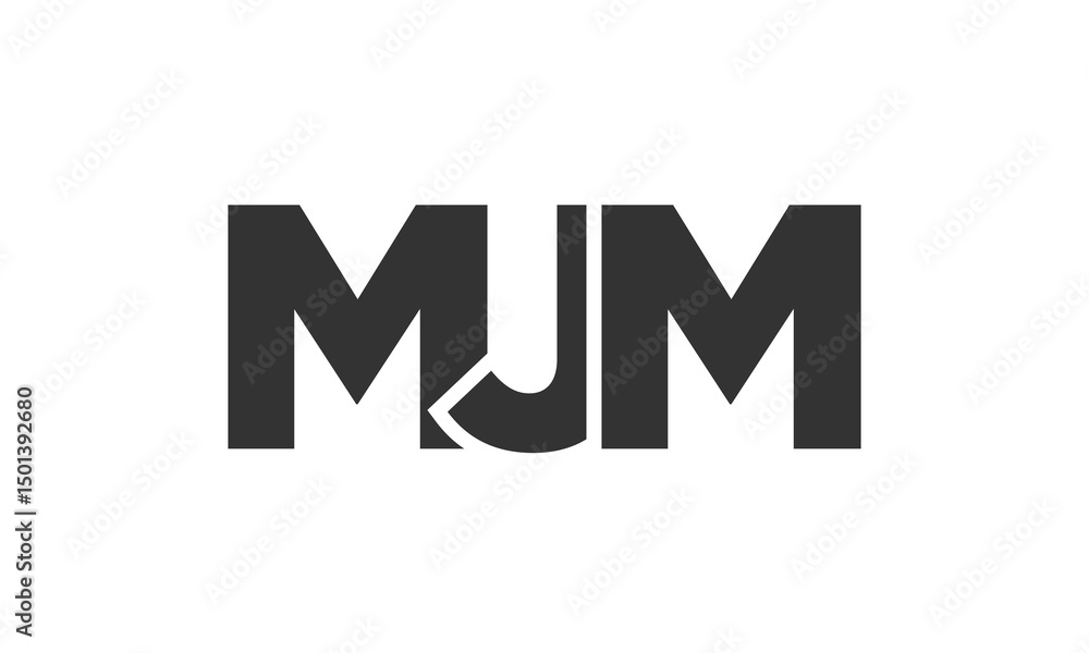 Poster mjm logo design template with strong and modern bold text. initial based vector logotype featuring s