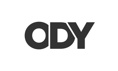 ODY logo design template with strong and modern bold text. Initial based vector logotype featuring simple and minimal typography. Trendy company identity.