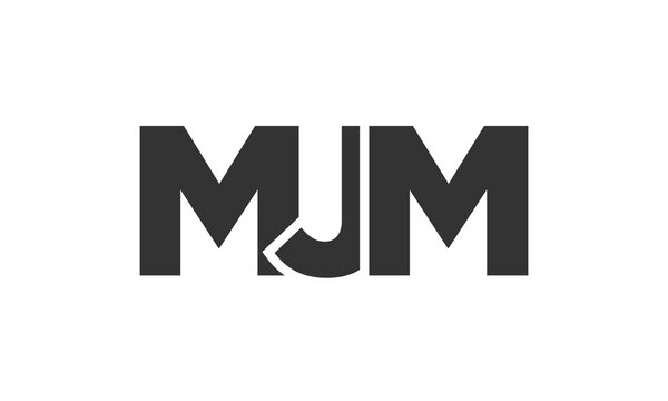 MJM logo design template with strong and modern bold text. Initial based vector logotype featuring simple and minimal typography. Trendy company identity.