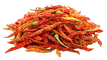 Colorful Pile of Dehydrated Red Chili Peppers Perfect for Culinary Use and Flavor Enhancement