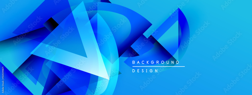 Aufkleber abstract blue design features layered shapes, dynamic composition. modern aesthetic, vibrant colors,