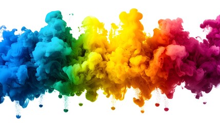 Obraz premium Vibrant Rainbow Colored Smoke Abstract Art Creating Dynamic Visual Texture