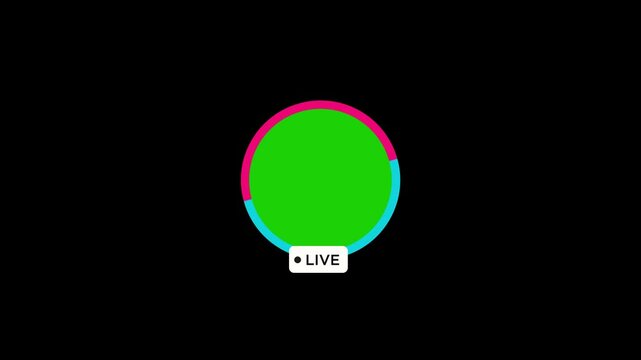 animation tiktok live with green screen profil.animated tiktok social media live