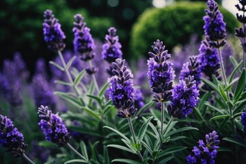 Fototapeta premium A close-up view of a vibrant purple flower arrangement