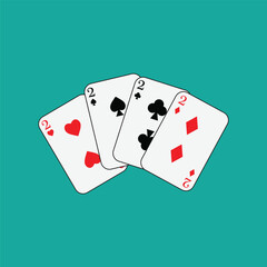 Playing card poker icon vector logo template illustration