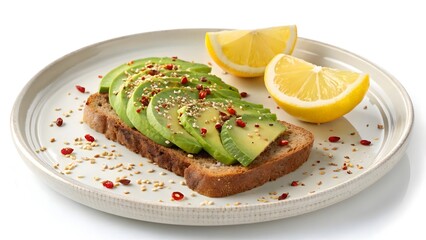 Avocado Toast with Lemon Wedges