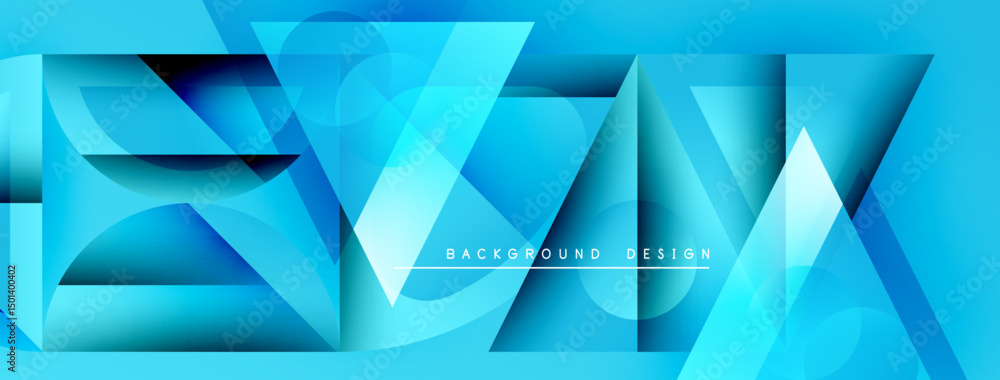 Leinwandbilder abstract blue geometric shapes create dynamic background. bright gradients, sharp angles, modern des
