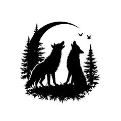 forest wolf image vector 