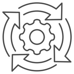 Process  Outline Icon Element For Design