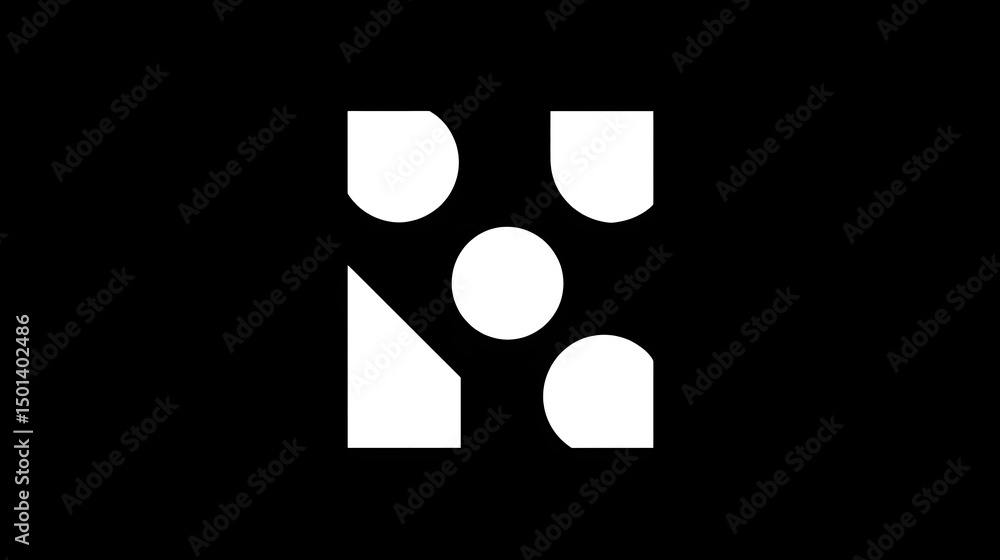 Aufkleber geometric shape abstraction: a captivating geometric arrangement, featuring a dynamic interplay of s