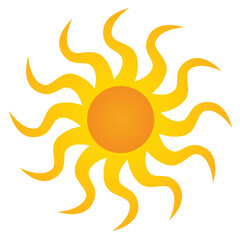 Cute cartoon hand drawn vector sun clipart.