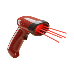 Modern Barcode Scanner with Red Laser Beams 3D Render