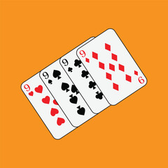 Playing card poker icon vector logo template illustration
