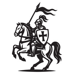 knight on horseback vector image