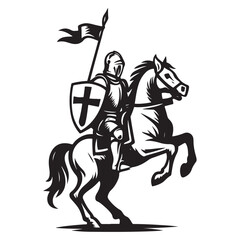 knight on horseback vector image
