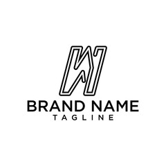 Fototapeta premium letter at monogram W style line art modern logo 