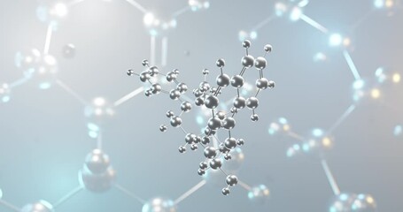Naftopidil rotating 3d molecule, molecular structure of antihypertensive drug seamless video