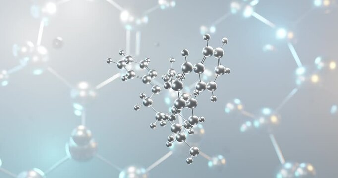 Naftopidil rotating 3d molecule, molecular structure of antihypertensive drug seamless video