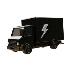 Sleek Black Delivery Truck with Silver Lightning Bolt for Quick Service