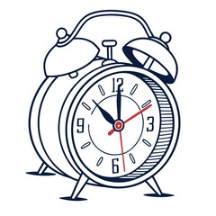Clock vector, alarm clock vector, vector clock on wthite background. Adobe Illustrator Artwork