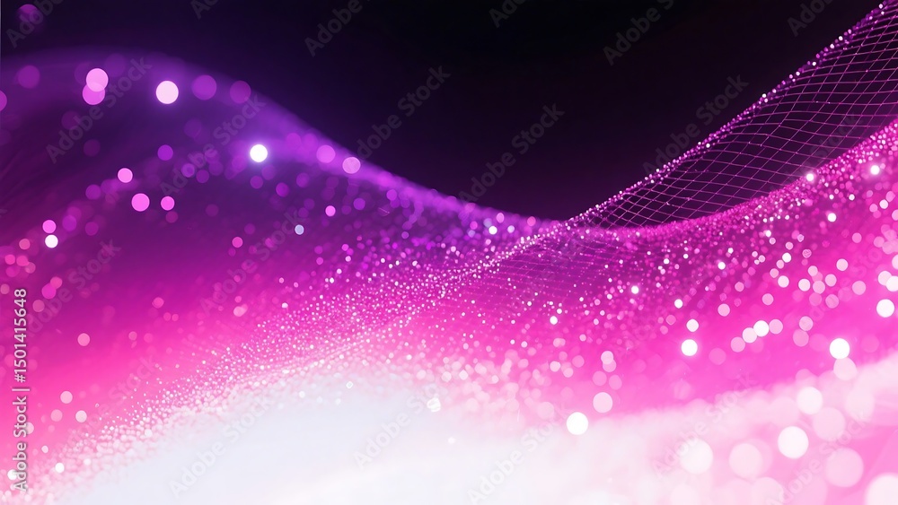 Aufkleber abstract purple and pink wavy background with bokeh effect and particle explosion