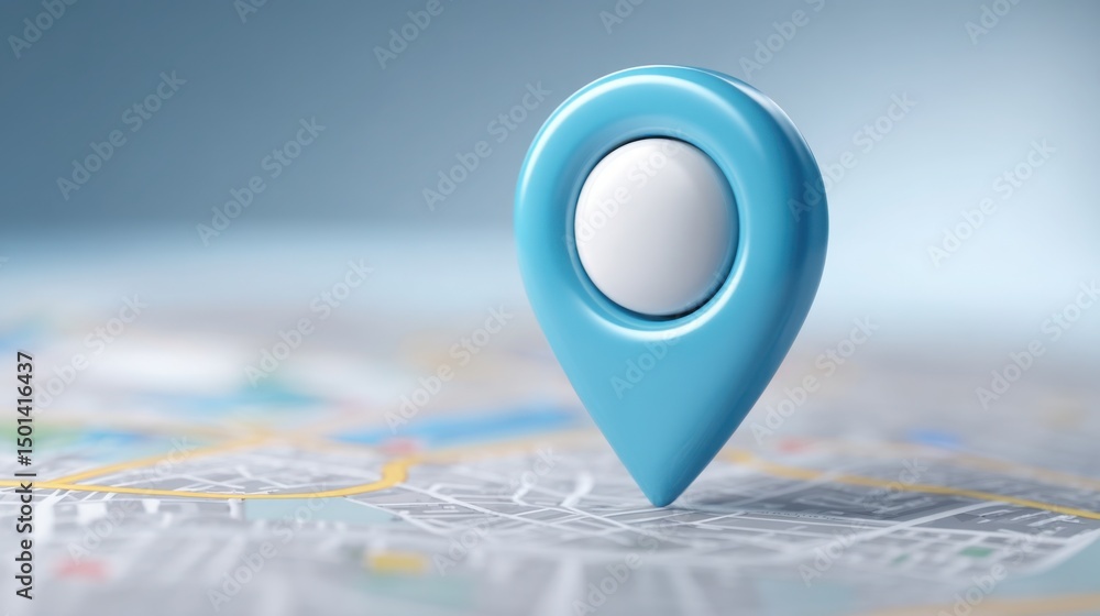 Aufkleber a blue map pin symbolizing technological augmentation of purchasing power in the context of cost ver
