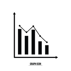 Graph chart vector icon set. growth increase and decrease sign. economy rise and decline symbol. upward or downward trend bar chart icon. profit and loss statistics in eps 10.