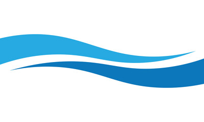 Abstract wave symbol in gradient shades of blue on a white background, representing water, flow, purity, freshness, and movement. Ideal for eco, aquatic, or clean energy concepts.