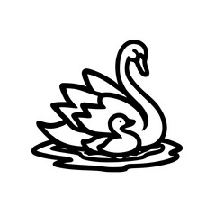 illustration of goose swan vector 