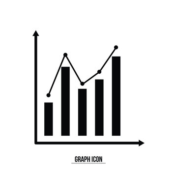 Graph chart vector icon set. growth increase and decrease sign. economy rise and decline symbol. upward or downward trend bar chart icon. profit and loss statistics in eps 10.