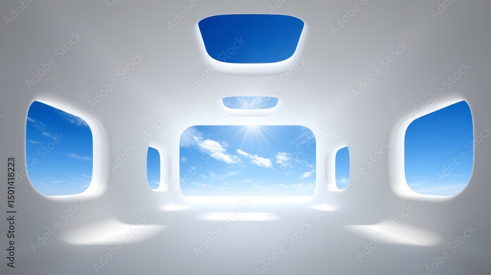 Poster abstract modern architecture skylight design - futuristic building design, symbolizing openness, inn