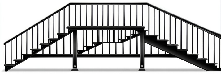 Abstract Staircase Architectural Line Drawing - Modern minimalist design, symbolizing progress, ambition, growth, duality, and challenge. Clean lines and geometric shapes create a visually striking