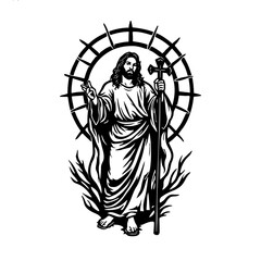outline of Jesus Christ silhouette 