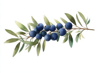 Juniper berries on a branch