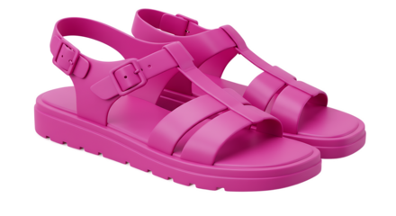 Hot pink sandals ready for summer