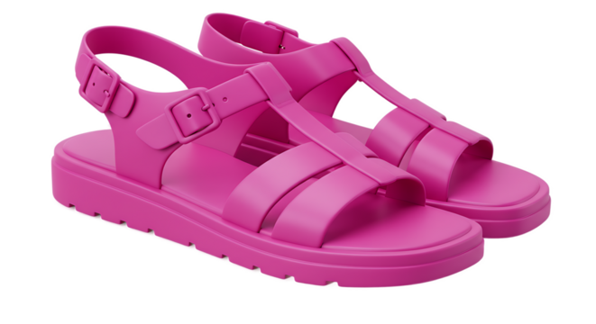 Hot pink sandals ready for summer