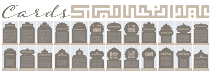 Collection of Eid al-Adha Mubarak Cards, Arabic Islamic Vector Design