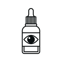 Eye Drops Bottle Icon Line Art Vector Design