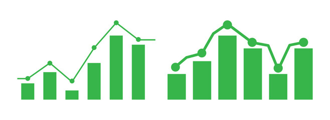 profit or revenue rise icon. Growing graph set. Business chart with arrow. Growths chart collection. Profit growing symbol. Progress bar. Growing bar chart icon vector. success graph trending upwards 