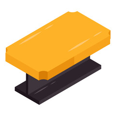 Editable design icon of rectangular table