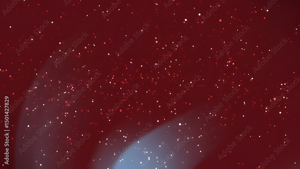 Poster abstract backdrop with scattered light particles in a deep red tone.