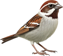 Detailed illustration of a sparrow.