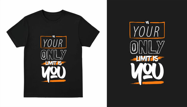 Your only limit is you modern brush stylish motivational quotes typography slogan. Colorful geometric design illustration vector for print t shirt, poster, sticker, wall art, merchandise, apparels