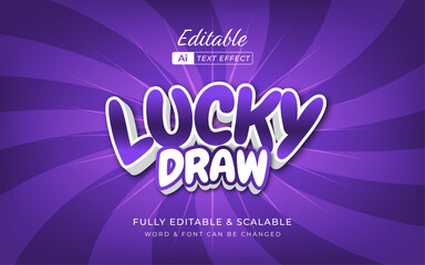 Lucky Draw Text Effect. suitable for gambling advertising