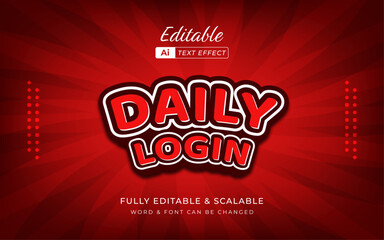 Daily Login Text Effect. gaming 3d text