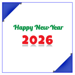Happy New Year 2026 Greeting Card Design