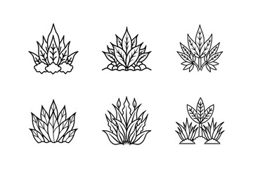 frost on plants icon line art vector illustration